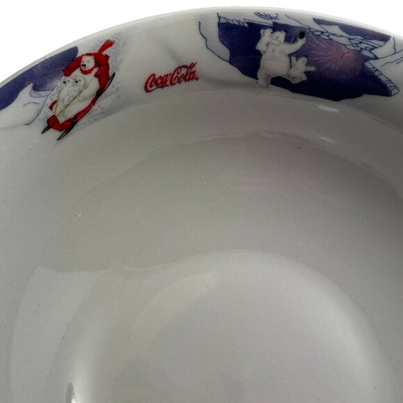 Vtg Coca-Cola Sakura Stoneware 3 Bowl Set Polar Bear 6.5" Soup Cereal 90s y2k - Picture 5 of 9